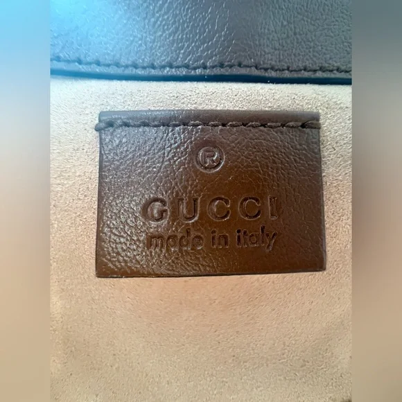 🎀Brand New Gucci Brown Diagonal Matelassé Leather Super Mini Marmont 🎀 - Picture 10 of 12